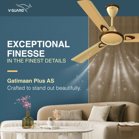 Gatimaan Plus AS High-Speed Designer Ceiling Fan for Home 1.2 m, Imperial Gold