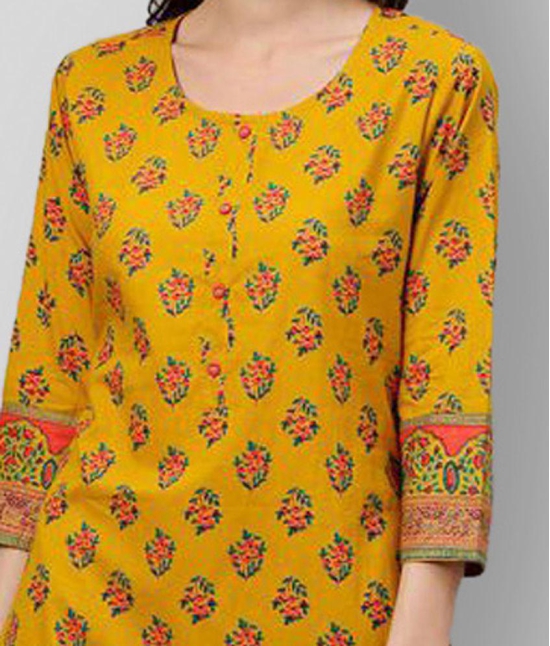 KIPEK - Yellow Straight Cotton Womens Stitched Salwar Suit ( Pack of 1 ) - XXL