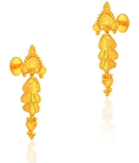 LUV FASHION Golden Jhumki Earrings ( Pack of 1 ) - Golden