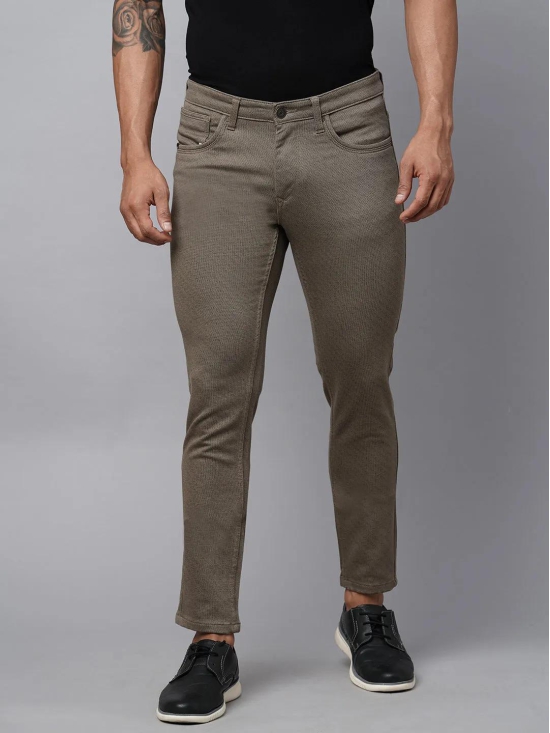 Khaki Ankle Fit Trousers-34 / Khaki