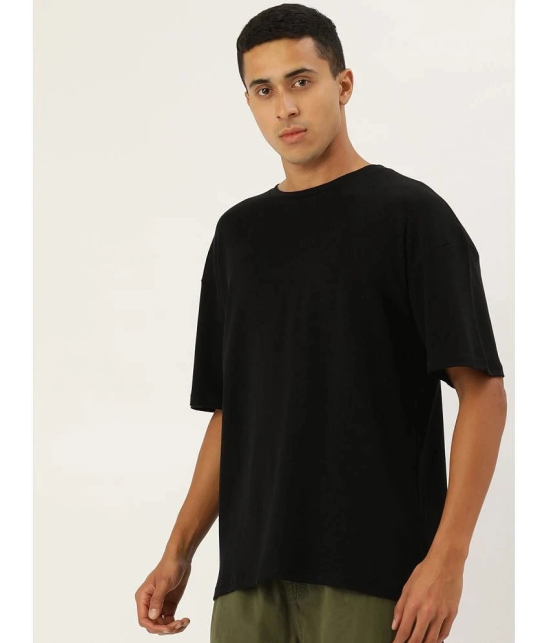 Bene Kleed Cotton Oversized Fit Solid Half Sleeves Mens T-Shirt - Black ( Pack of 1 ) - None