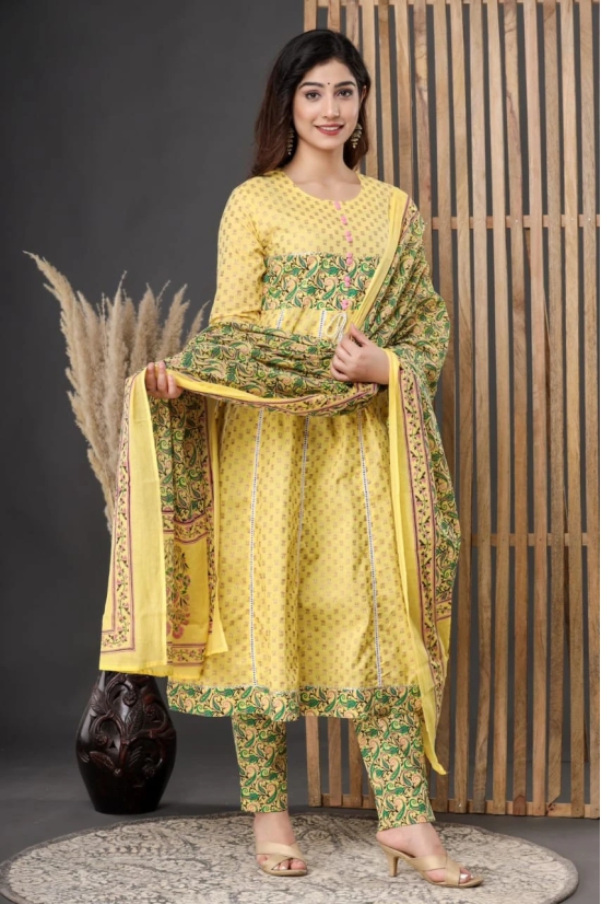 Fashionable Women Kurti Dupatta Set-L / Yellow