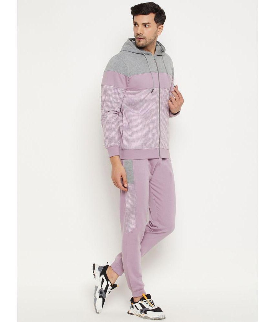 Wild West Lavender Fleece Regular Fit Colorblock Mens Sports Tracksuit ( Pack of 1 ) - None