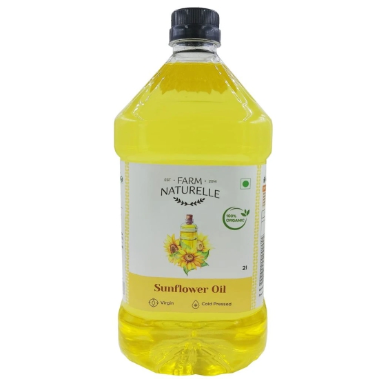 Farm Naturelle Organic Virgin Cold Pressed Sunflower Cooking Oil. (2 LTR X 4) + 3 Honey 55g