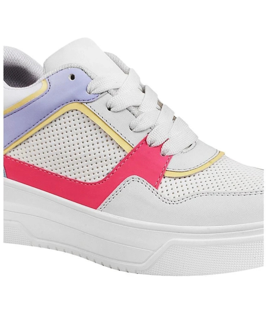 Shoetopia White Womens Sneakers - None