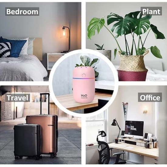 KIT & CO Mini Humidifier for Room Moisture,Aroma Diffuser, Mist Maker,Cool Mist Humidifier, Small Air filter Humidifier,Ultrasonic usb Essential Oil Electric Essential car office Desktop