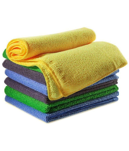 HOMETALES - Multicolor 280 GSM Drying Towel For Automobile ( Pack of 7 )