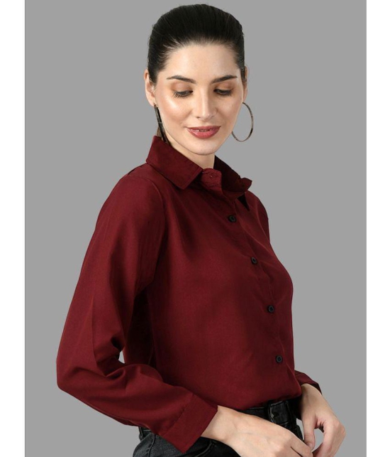 DKGF Fashion - Maroon Crepe Womens Shirt Style Top ( Pack of 1 ) - None