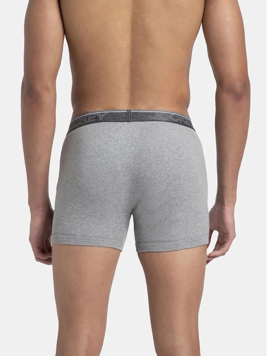 Jockey 8009 Men Super Combed Cotton Rib Solid Boxer Brief - Navy/Charcoal Mel/Grey Mel (Pack of 3) - None