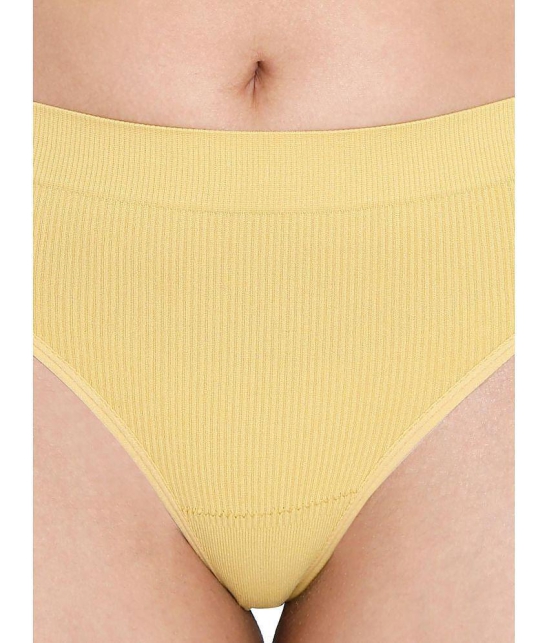 ILRASO - Yellow Poly Cotton Solid Women's Thongs ( Pack of 1 ) - None