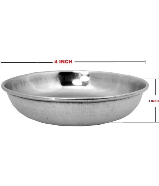 A & H ENTERPRISES - Sweet Dish Bowl / Halwa Plate Stainless Steel Dessert Bowl 100 mL ( Set of 8 ) - Steel