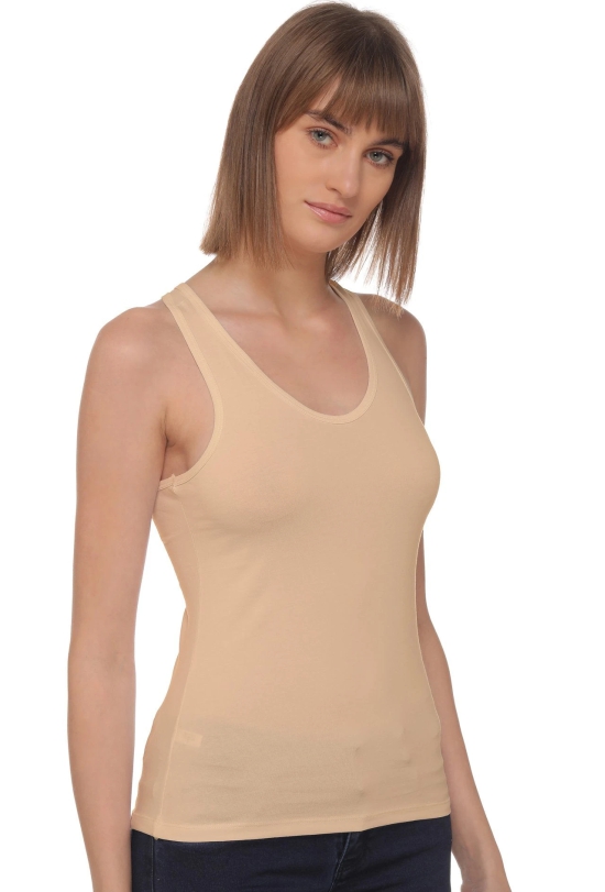 Sona 8008 Beige Racer Back for Gym Workout, Exercise, Yoga Camisole-XXL / Beige / Cotton