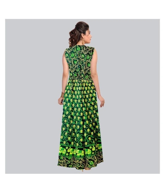 Rangun Cotton Green A- line Dress - XL