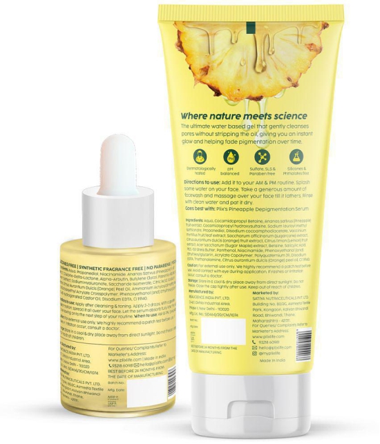 Plix 5% Pineapple Foaming Face Wash And Serum Combo for Pigmentation & Dark Spots(Pack of 2)