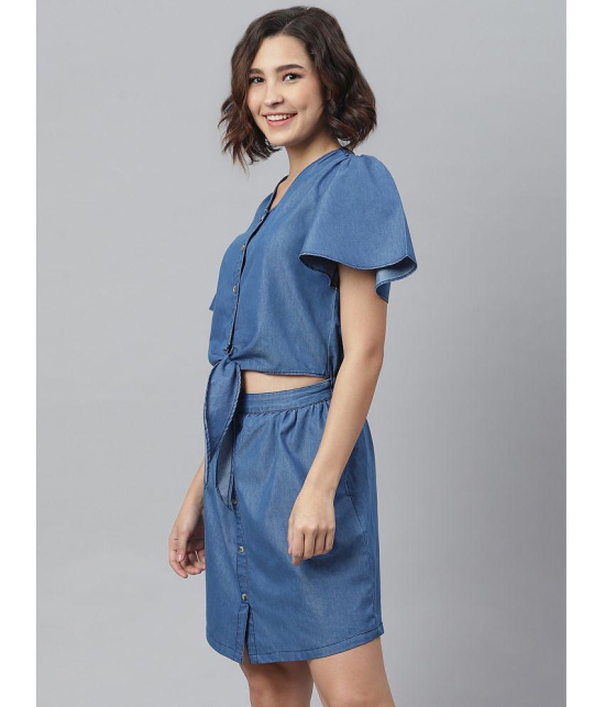 StyleStone Denim Blue Shirt Dress - Single - S