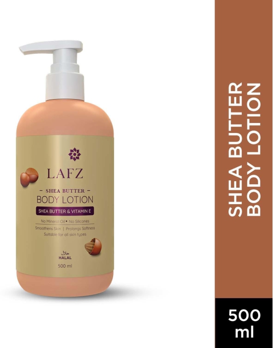 LAFZ Shea Butter Body Lotion With Vitamin E | Long Lasting Softness | Non Greasy | Moisturizing Body Lotion For Men & Women | Deep Hydration & Nourishment | For all Skin Types, 500 ml