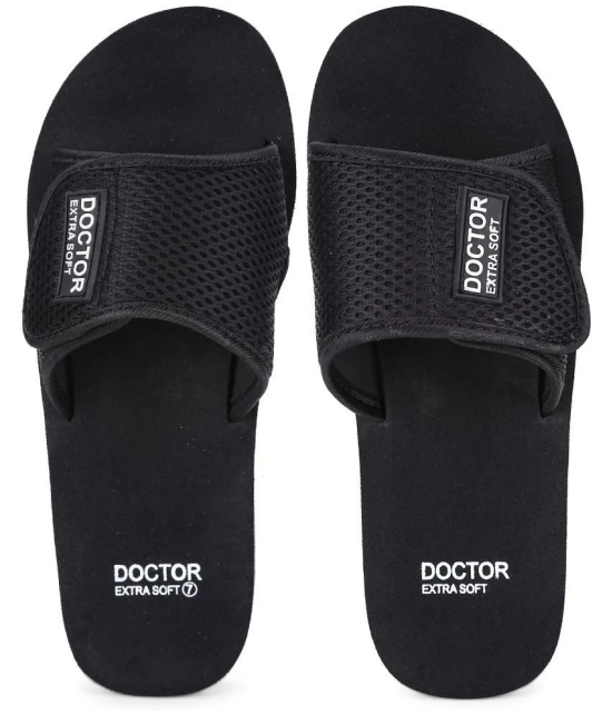 DOCTOR EXTRA SOFT - Black Mens Slide Flip Flop - None