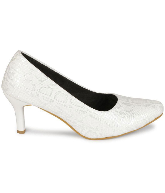 Saheb - White Womens Pumps Heels - None