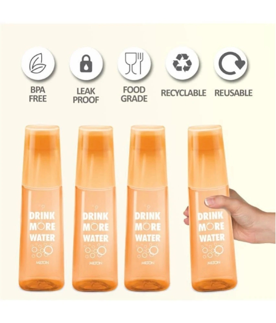 Milton KIP SIP 1000 Pet Water Bottle, Set of 4, 1 Litre Each, Yellow - Yellow