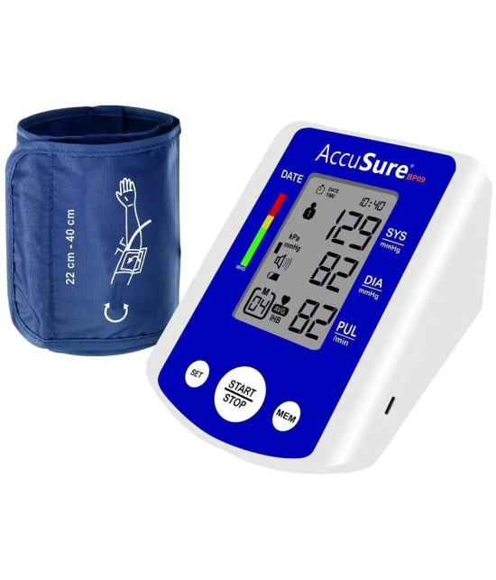 AccuSure Blood Pressure Monitor Automatic Digital Display And Adjustable Arm-Cuff - 2 Years Warranty