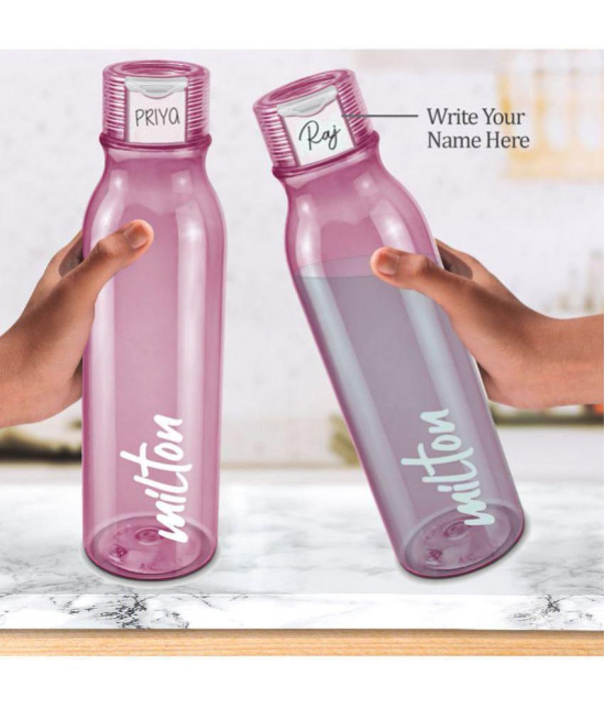 Milton Name Tag Pet Water Bottle, Set of 2, 1 Litre Each, Green - Burgundy