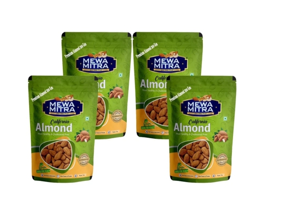 Mewa Mitra Natural and Fresh Almonds | Quality Badam Giri | Rich in Protein and Increase Stamina | Real Nuts | Healthy Dry Fruits| (Pack of 4) 800 gram