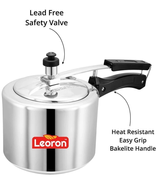 LEORON 2 L,3 L Aluminium InnerLid Pressure Cooker With Induction Base