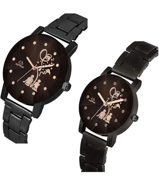 Septem Black Metal Analog Mens Watch