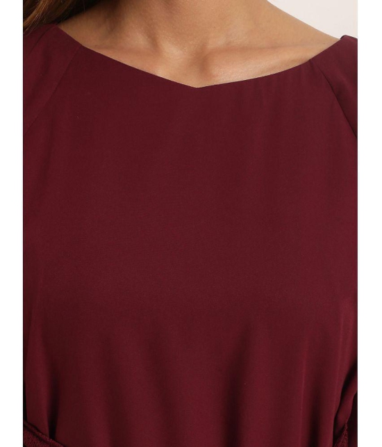 Rare Polyester Regular Tops - Maroon Single - M