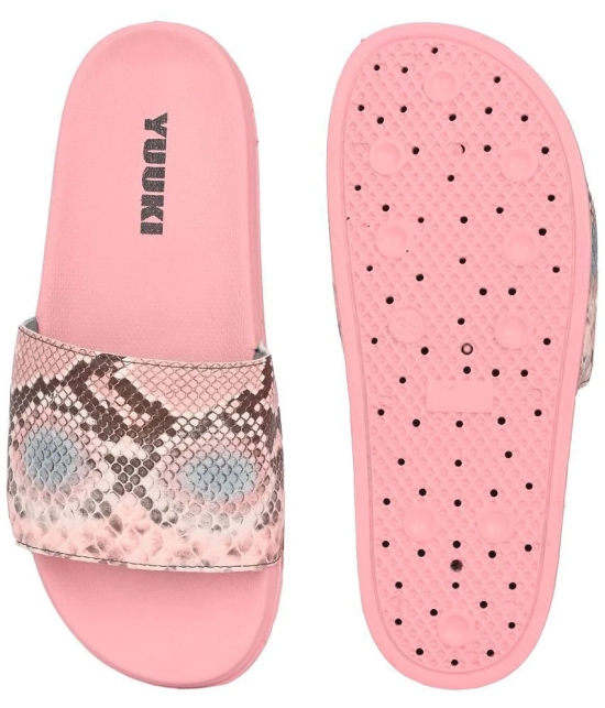 YUUKI - Pink Womens Slide Flip Flop - None