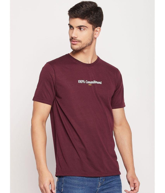 UBX - Maroon Cotton Blend Regular Fit Mens T-Shirt ( Pack of 1 ) - None