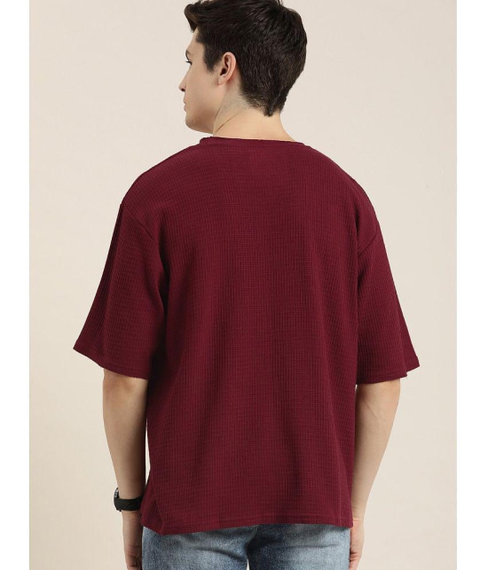 Dillinger Cotton Oversized Fit Solid Half Sleeves Mens T-Shirt - Maroon ( Pack of 1 ) - None