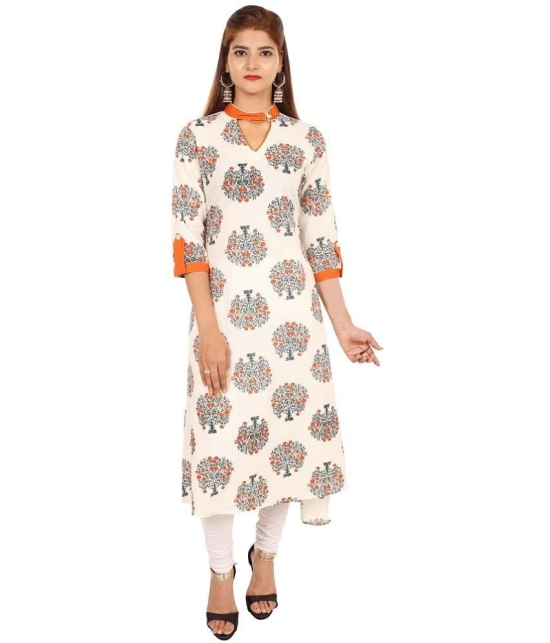 Rangun Orange Cotton Silk Straight Kurti - Single - XL