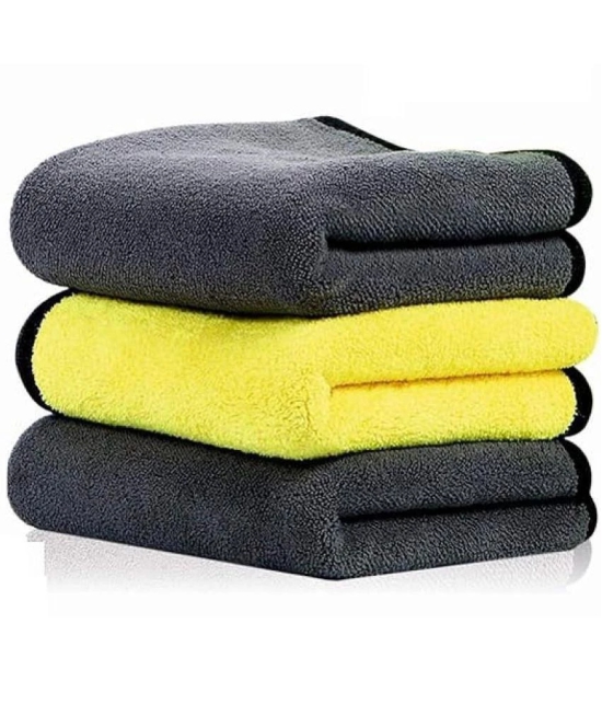 HOMETALES Multicolor 800 GSM Microfiber Cloth For Automobile ( Pack of 3 )