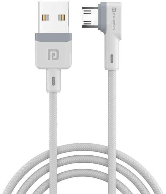 Portronics Konnect L Micro Cable:1.2 M Micro USB Cable ,White (POR 1454) - White