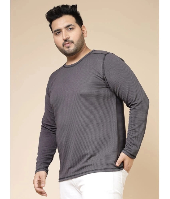 Rigo Polyester Slim Fit Solid Full Sleeves Mens T-Shirt - Charcoal ( Pack of 1 ) - None