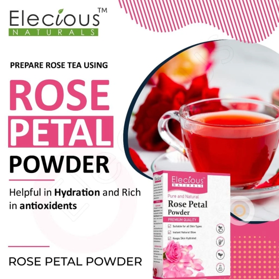 Elecious Pure Rose Petals Powder (200 Grams)