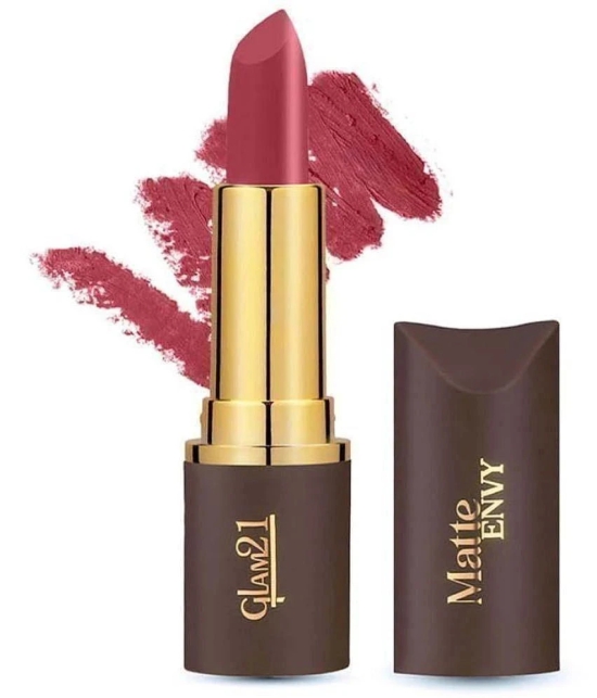 Glam21 Matte Envy Lipstick Intense Colour Creamy Texture Lightweight Lipstick 3.5gm Nude Amber-17