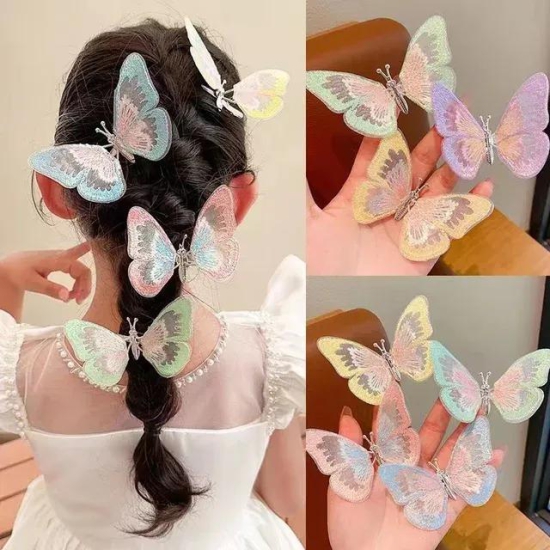 Fluttering butterfly hairclip-Green