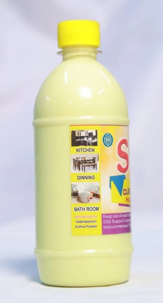 White Floor Cleaner Liquid Bottle