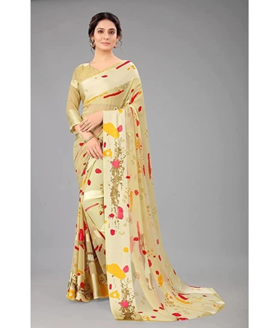 Sitanjali - Off White Georgette Saree With Blouse Piece ( Pack of 1 ) - Off White