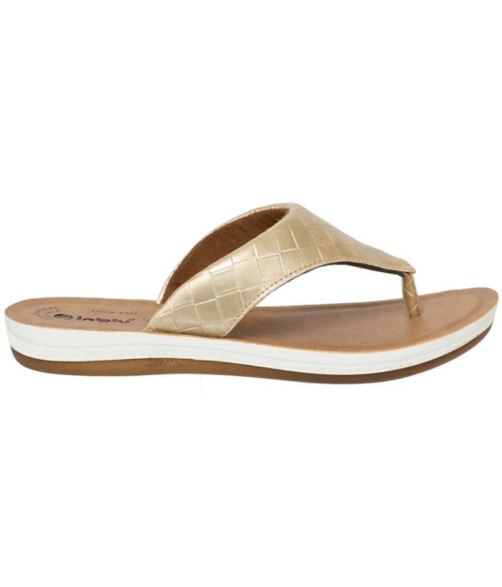 Inblu - Gold Womens Leather Slipper - None