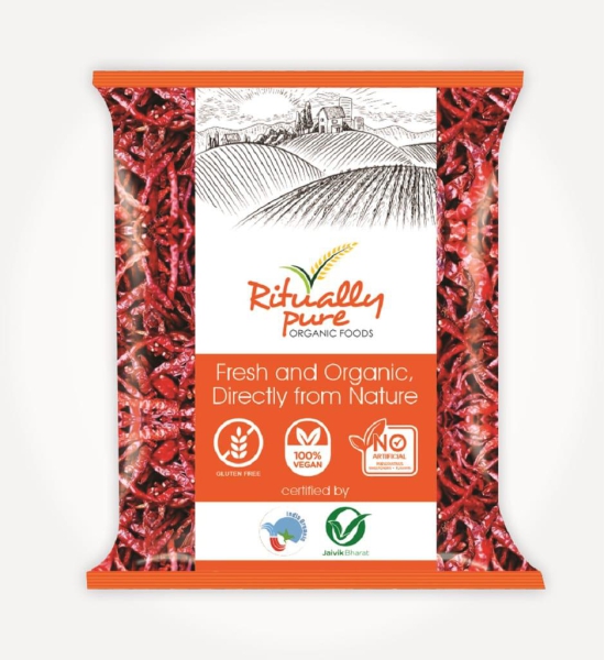 Ritually Pure 100% Organic | Natural Spices | Red Chilli Whole (Sabut Lal Mirch) | 200 Gm Pack