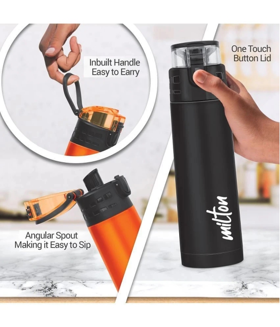 Milton Atlantis 400 Thermosteel Insulated Water Bottle, 350 ml, Black | Hot and Cold | Leak Proof | Office Bottle | Sports | Home | Kitchen | Hiking | Treking | Travel | Easy To Carry | Rust