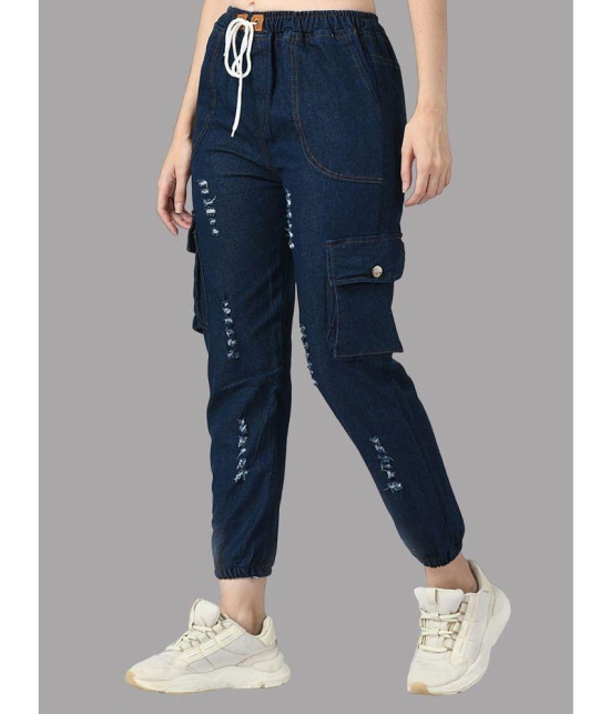 DKGF Fashion - Navy Blue Denim Jogger Womens Jeans ( Pack of 1 ) - None