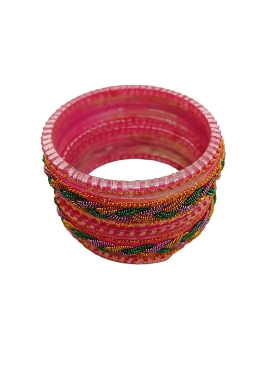 Pink and Green Bangle Set Of 2