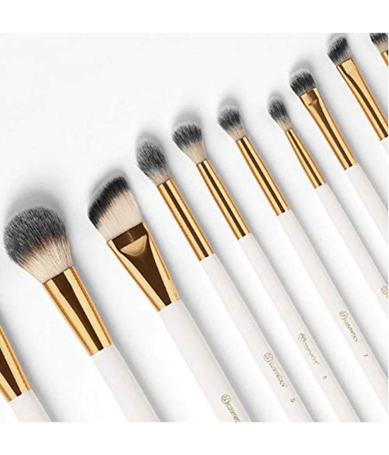 Lenon Cosmetics White Studded Elegance 12 Piece Synthetic Foundation Brush,Concealer Brush 12 Pcs 100 g