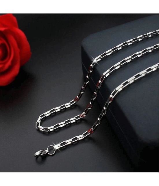 FASHION FRILL Silver Plated Stainless Steel Chain ( Pack of 1 ) - None