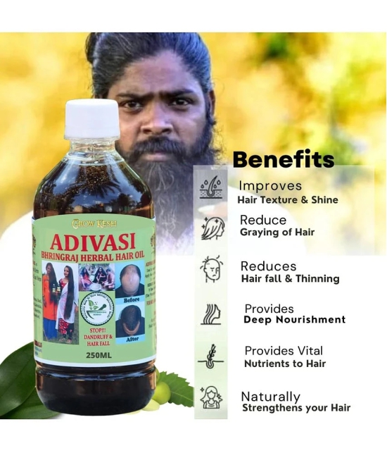 Adivasi Bhringraj Natural Hair Growth Herbal Hair Oil and Shampoo Combo(250 ml)Pack Of  2