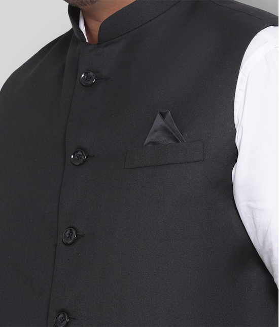 Hangup Black Cotton Blend Nehru Jacket - None